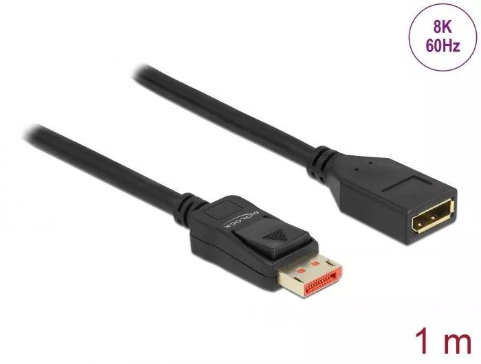 DeLOCK DisplayPort extension cable 8K 60 Hz 1 m in de groep COMPUTERS & RANDAPPARATUUR / Computerkabels / DisplayPort / Kabels bij TP E-commerce Nordic AB (C70532)