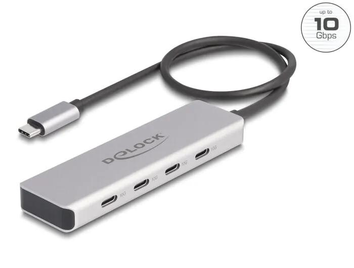 DeLOCK USB 10 Gbps USB Type-C™ Hub with 4 x USB Type-C™ female in de groep COMPUTERS & RANDAPPARATUUR / Computeraccessoires / USB-hubs bij TP E-commerce Nordic AB (C70542)