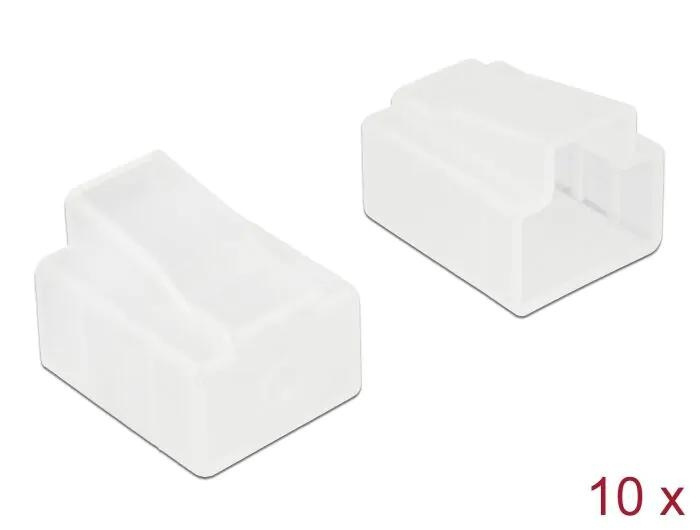 DeLOCK Dust Cover for RJ45 plug 10 pieces transparent in de groep COMPUTERS & RANDAPPARATUUR / Computerkabels / Netwerkkabels / Adapters & Geleiderverbindingen bij TP E-commerce Nordic AB (C70545)