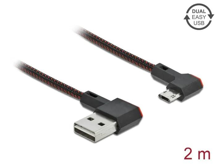 DeLOCK EASY-USB 2.0 Type-A male to EASY-USB Micro-B male 2 m in de groep COMPUTERS & RANDAPPARATUUR / Computerkabels / USB / USB-A / Kabels bij TP E-commerce Nordic AB (C70553)