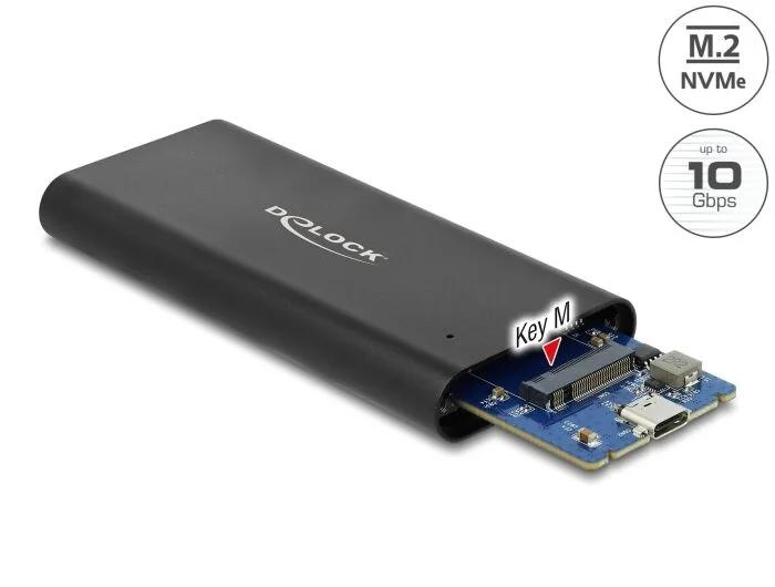 DeLOCK External Enclosure for M.2 NVMe PCIe SSD with SuperSpeed USB in de groep COMPUTERS & RANDAPPARATUUR / Computeraccessoires / Kasten voor harde schijven / Sprekers bij TP E-commerce Nordic AB (C70577)