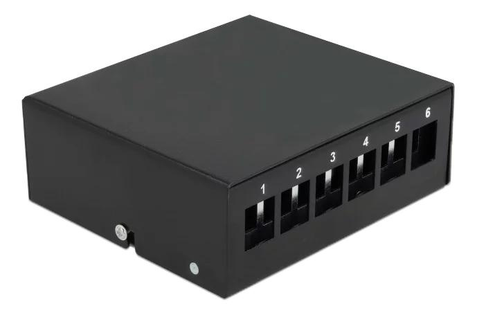 DeLOCK Keystone Patch Panel 6 Port black in de groep COMPUTERS & RANDAPPARATUUR / Computerkabels / Netwerkkabels / Adapters & Geleiderverbindingen bij TP E-commerce Nordic AB (C70582)