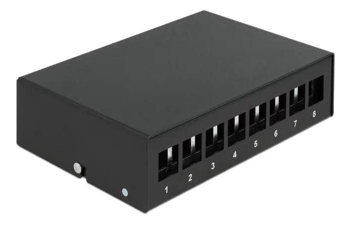 DeLOCK Keystone Patch Panel 8 Port black in de groep COMPUTERS & RANDAPPARATUUR / Computerkabels / Netwerkkabels / Adapters & Geleiderverbindingen bij TP E-commerce Nordic AB (C70583)