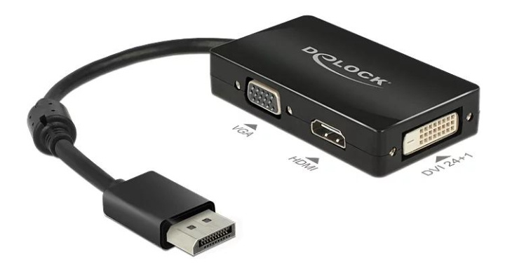 DeLOCK DisplayPort to HDMI/VGA/DVI adapter, 1920x1200 in 60Hz in de groep COMPUTERS & RANDAPPARATUUR / Computerkabels / DisplayPort / Adapters bij TP E-commerce Nordic AB (C70602)