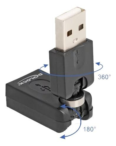 DeLOCK Rotation adapter USB 2.0-A male to female in de groep COMPUTERS & RANDAPPARATUUR / Computerkabels / USB / USB-A / Adapters bij TP E-commerce Nordic AB (C70622)