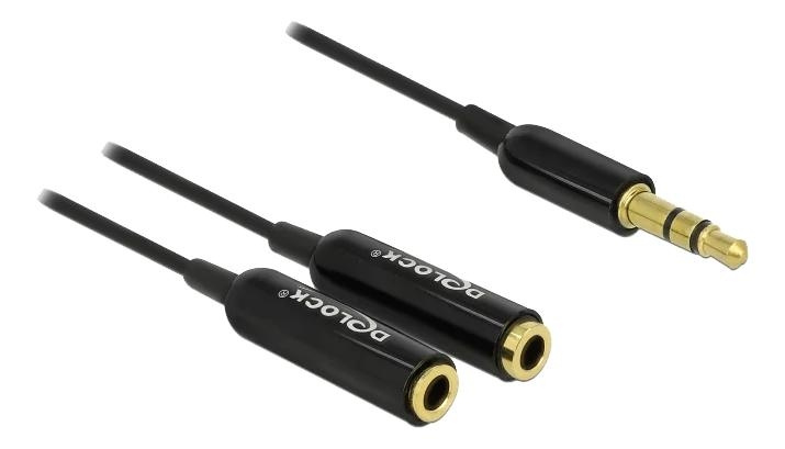 DeLOCK Cable audio splitter stereo jack male 3.5 mm 3 pin>2xstereo in de groep HOME ELECTRONICS / Kabels & Adapters / Audio Analoog / Adapters bij TP E-commerce Nordic AB (C70624)