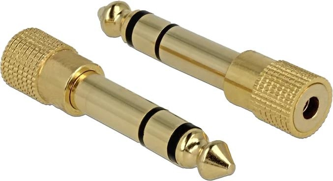 DeLOCK Adapter Stereo plug 6.35 mm > Stereo jack 3.5 mm 3 pin metal in de groep HOME ELECTRONICS / Kabels & Adapters / Audio Analoog / Adapters bij TP E-commerce Nordic AB (C70626)