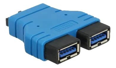 DeLOCK Adapter USB 3.0 pin header female > 2xUSB 3.0 Type-A female in de groep COMPUTERS & RANDAPPARATUUR / Computerkabels / USB / USB-A / Adapters bij TP E-commerce Nordic AB (C70634)