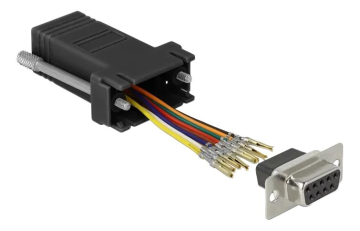 DeLOCK Adapter D-Sub 9 pin female to RJ45 female Assembly Kit black in de groep COMPUTERS & RANDAPPARATUUR / Computerkabels / Netwerkkabels / Adapters & Geleiderverbindingen bij TP E-commerce Nordic AB (C70643)