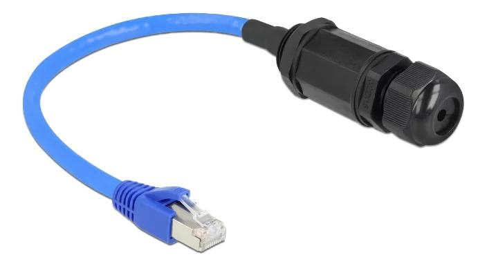 DeLOCK Cable RJ45 plug to RJ45 jack Cat.6 waterproof w/ cable gland in de groep COMPUTERS & RANDAPPARATUUR / Computerkabels / Netwerkkabels / Adapters & Geleiderverbindingen bij TP E-commerce Nordic AB (C70654)