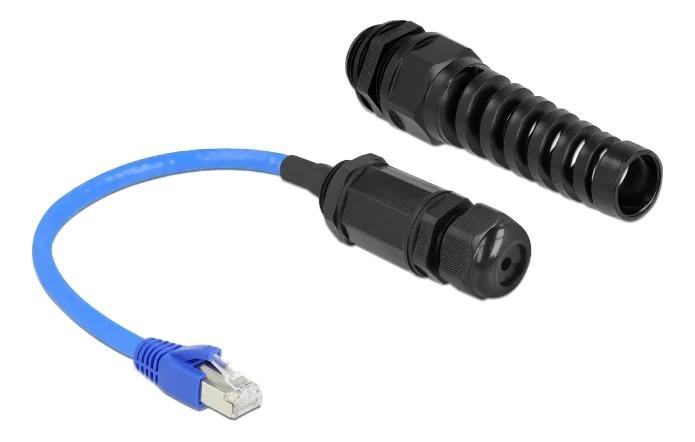 DeLOCK Cable RJ45 plug to RJ45 jack Cat.6 waterproof w/ cable gland in de groep COMPUTERS & RANDAPPARATUUR / Computerkabels / Netwerkkabels / Adapters & Geleiderverbindingen bij TP E-commerce Nordic AB (C70655)