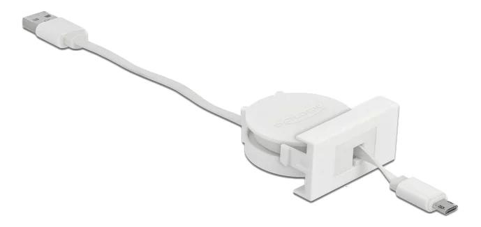 DeLOCK Easy 45 Module USB 2.0 Cable TypeA>EASYUSB MicroB white in de groep COMPUTERS & RANDAPPARATUUR / Computerkabels / USB / Micro-USB / Kabels bij TP E-commerce Nordic AB (C70658)