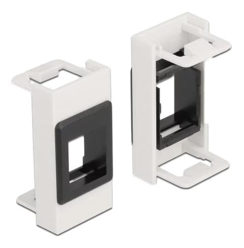 DeLOCK Easy 45 Module Keystone Holder 22.5 x 45 mm, white / black in de groep COMPUTERS & RANDAPPARATUUR / Computerkabels / Netwerkkabels / Adapters & Geleiderverbindingen bij TP E-commerce Nordic AB (C70663)