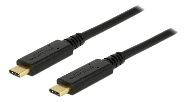 DeLOCK USB 2.0 USB-C to USB-C cable, 5A, E-Marker, 1m, black in de groep COMPUTERS & RANDAPPARATUUR / Computerkabels / USB / USB-C bij TP E-commerce Nordic AB (C70676)