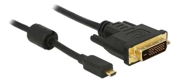 DeLOCK HDMI cable Micro-D male > DVI 24+1 male 1 m in de groep COMPUTERS & RANDAPPARATUUR / Computerkabels / DVI / Kabels bij TP E-commerce Nordic AB (C70683)