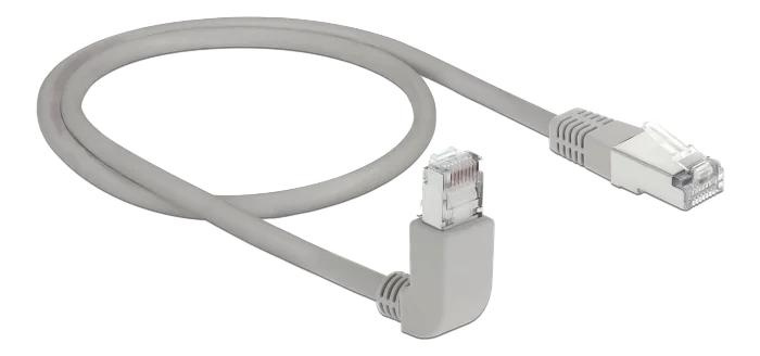 DeLOCK Network cable RJ45 Cat.6A S/FTP upwards angled/straight 0.5m in de groep COMPUTERS & RANDAPPARATUUR / Computerkabels / Netwerkkabels / Cat6 bij TP E-commerce Nordic AB (C70684)