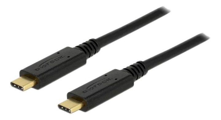 DeLOCK USB 3.1 Gen 2 USB-C to USB-C cable, 3A, E-Marker, 1m, black in de groep COMPUTERS & RANDAPPARATUUR / Computerkabels / USB / USB-C bij TP E-commerce Nordic AB (C70686)