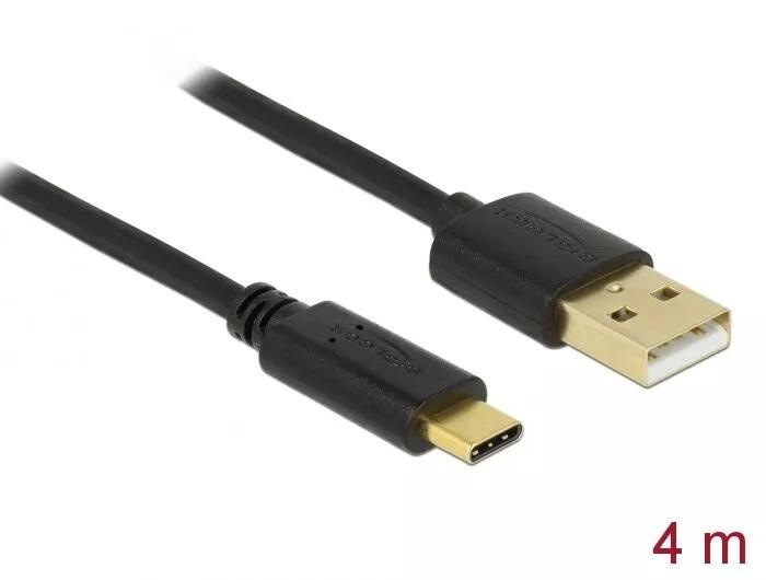 DeLOCK USB 2.0 cable Type-A to Type-C 4 m in de groep COMPUTERS & RANDAPPARATUUR / Computerkabels / USB / USB-C bij TP E-commerce Nordic AB (C70688)