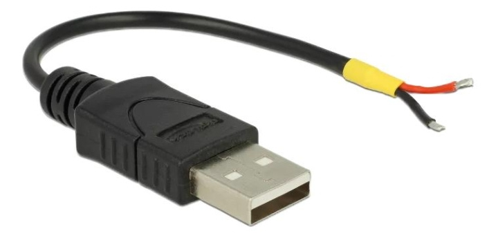 DeLOCK Cable USB 2.0 Type-A male > 2 x open wires power 10 cm in de groep COMPUTERS & RANDAPPARATUUR / Computerkabels / USB / USB-A / Kabels bij TP E-commerce Nordic AB (C70701)