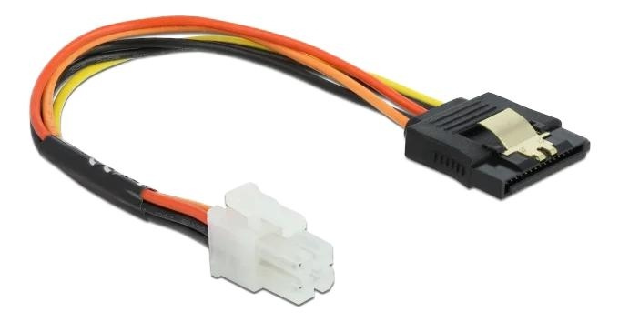 DeLOCK Cable P4 male > SATA 15 pin receptacle 20 cm in de groep COMPUTERS & RANDAPPARATUUR / Computerkabels / Interne / SATA bij TP E-commerce Nordic AB (C70708)