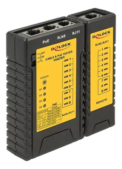 DeLOCK Cable Tester RJ45 / RJ12 / PoE in de groep COMPUTERS & RANDAPPARATUUR / Computeronderdelen / Gereedschap & montage bij TP E-commerce Nordic AB (C70735)