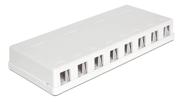 DeLOCK Keystone Surface Mounted Box, 8-ports, white in de groep COMPUTERS & RANDAPPARATUUR / Computerkabels / Netwerkkabels / Adapters & Geleiderverbindingen bij TP E-commerce Nordic AB (C70739)