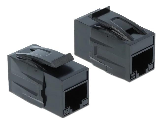 DeLOCK Keystone Module RJ45 jack > RJ45 jack Cat.6A UTP black in de groep COMPUTERS & RANDAPPARATUUR / Computerkabels / Netwerkkabels / Adapters & Geleiderverbindingen bij TP E-commerce Nordic AB (C70742)