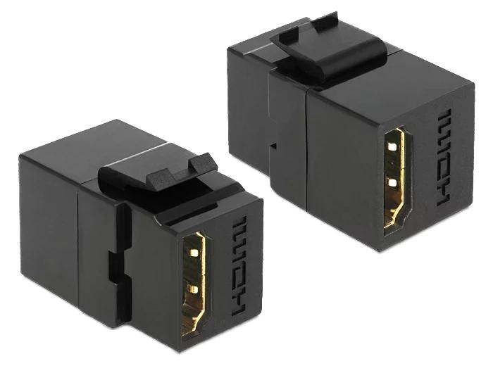 DeLOCK Keystone Module HDMI female > HDMI female black in de groep COMPUTERS & RANDAPPARATUUR / Computerkabels / Netwerkkabels / Adapters & Geleiderverbindingen bij TP E-commerce Nordic AB (C70753)