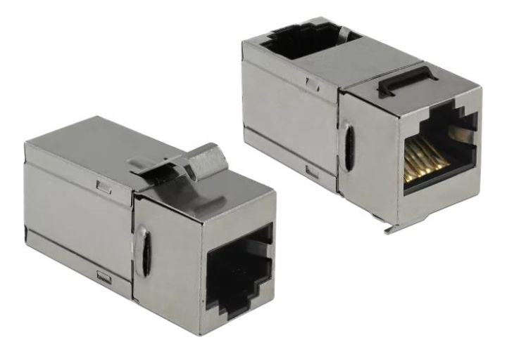 DeLOCK Keystone Module RJ45 jack > RJ45 jack Cat.6 90° in de groep COMPUTERS & RANDAPPARATUUR / Computerkabels / Netwerkkabels / Adapters & Geleiderverbindingen bij TP E-commerce Nordic AB (C70754)