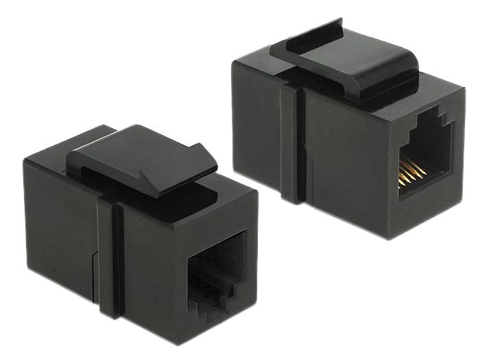 DeLOCK Keystone Module RJ12 female > RJ12 female Cat.3 black in de groep COMPUTERS & RANDAPPARATUUR / Computerkabels / Netwerkkabels / Adapters & Geleiderverbindingen bij TP E-commerce Nordic AB (C70755)