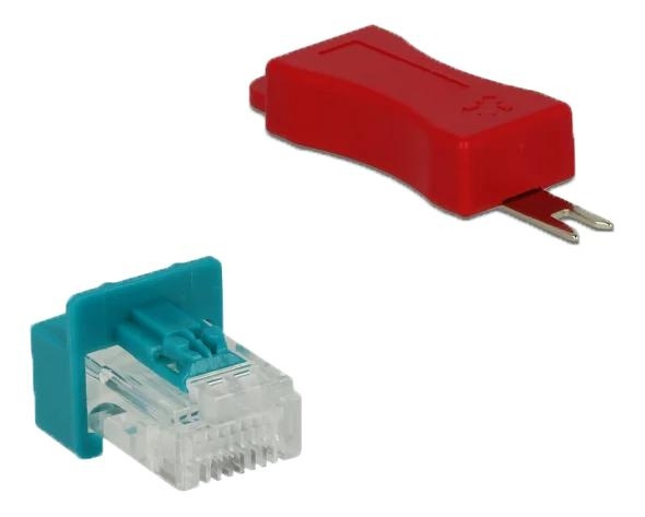 DeLOCK RJ45 Secure Clip with plug set 6 pieces in de groep COMPUTERS & RANDAPPARATUUR / Computerkabels / Netwerkkabels / Adapters & Geleiderverbindingen bij TP E-commerce Nordic AB (C70761)