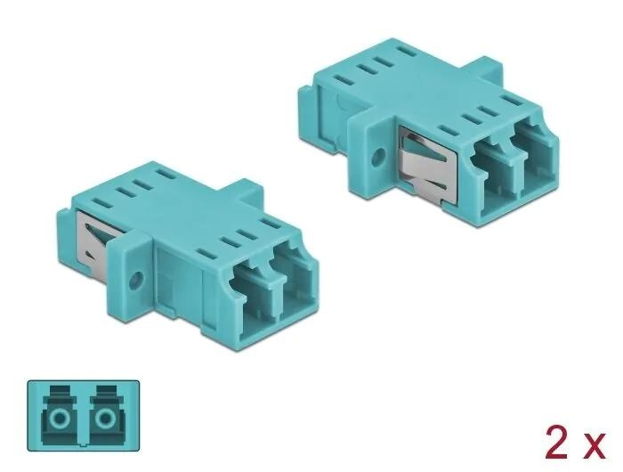 DeLOCK Optical Fiber Coupler LC Duplex f > LC Duplex f MM 2 pcs in de groep COMPUTERS & RANDAPPARATUUR / Computerkabels / Netwerkkabels / Adapters & Geleiderverbindingen bij TP E-commerce Nordic AB (C70765)