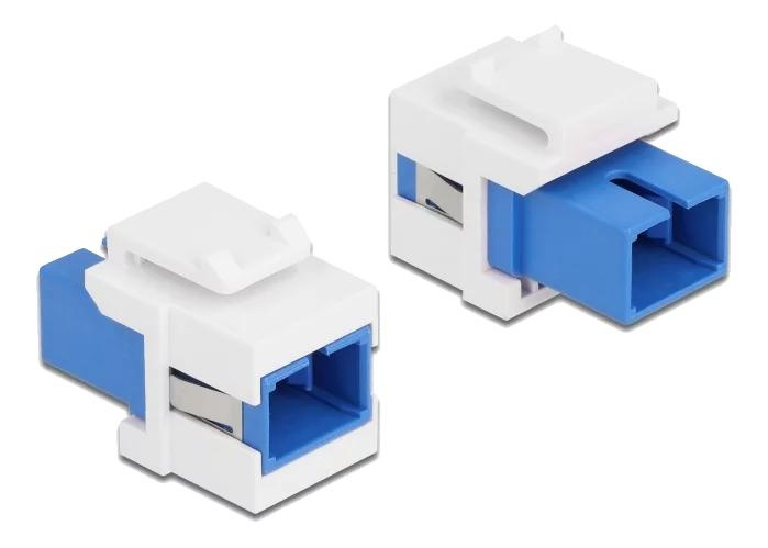 DeLOCK Keystone Module SC Simplex female to SC Simplex female, blue in de groep COMPUTERS & RANDAPPARATUUR / Computerkabels / Netwerkkabels / Adapters & Geleiderverbindingen bij TP E-commerce Nordic AB (C70769)