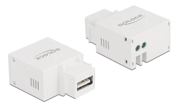 DeLOCK Keystone Module USB Type-A Charging Port 2.1 A white in de groep COMPUTERS & RANDAPPARATUUR / Computerkabels / Netwerkkabels / Adapters & Geleiderverbindingen bij TP E-commerce Nordic AB (C70781)