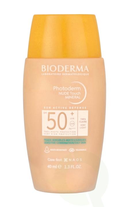 Bioderma Photoderm Nude Touch Mineral SPF50+ 40 ml Very Light in de groep BEAUTY & HEALTH / Huidsverzorging / Zonnebank / Zonnebescherming bij TP E-commerce Nordic AB (C70890)