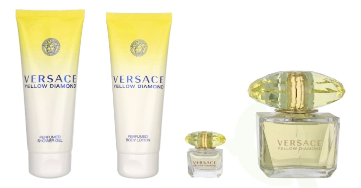 Versace Yellow Diamond Giftset 295 ml Edt Spray 90ml/Shower Gel 100ml/Body Lotion 100ml/Edt Spray 5ml in de groep BEAUTY & HEALTH / Cadeausets / Cadeausets voor haar bij TP E-commerce Nordic AB (C70944)