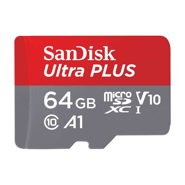 SanDisk MicroSDXC Ultra Plus 64GB 150MB/s A1 C10 UHS-1 in de groep HOME ELECTRONICS / Opslagmedia / Geheugenkaarten / MicroSD/HC/XC bij TP E-commerce Nordic AB (C71480)