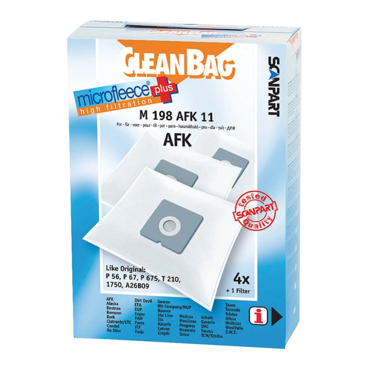 CLEANBAG Microfleece+ Dammsugarpåse AFK/Bestron/etc. 4+1 in de groep HUISHOUDEN & TUIN / Schoonmaakproducten / Stofzuigers & Accessoires / Accessoires / Stofzuigerzakken bij TP E-commerce Nordic AB (C71502)