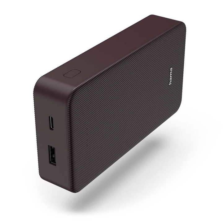 Hama Powerbank Colour 20 20000mAh USB-C+USB-A Plommon in de groep SMARTPHONE & TABLETS / Opladers & Kabels / Powerbanks bij TP E-commerce Nordic AB (C71534)