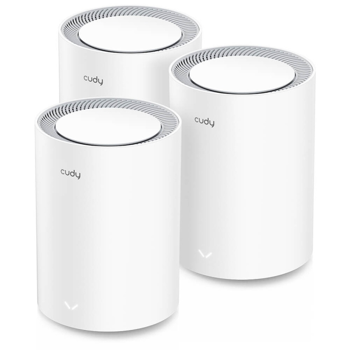 CUDY Mesh Solution M3000 3-pack AX3000 Gigabit Wi-Fi 6 2.5G Vit in de groep COMPUTERS & RANDAPPARATUUR / Netwerk / Routers bij TP E-commerce Nordic AB (C71597)