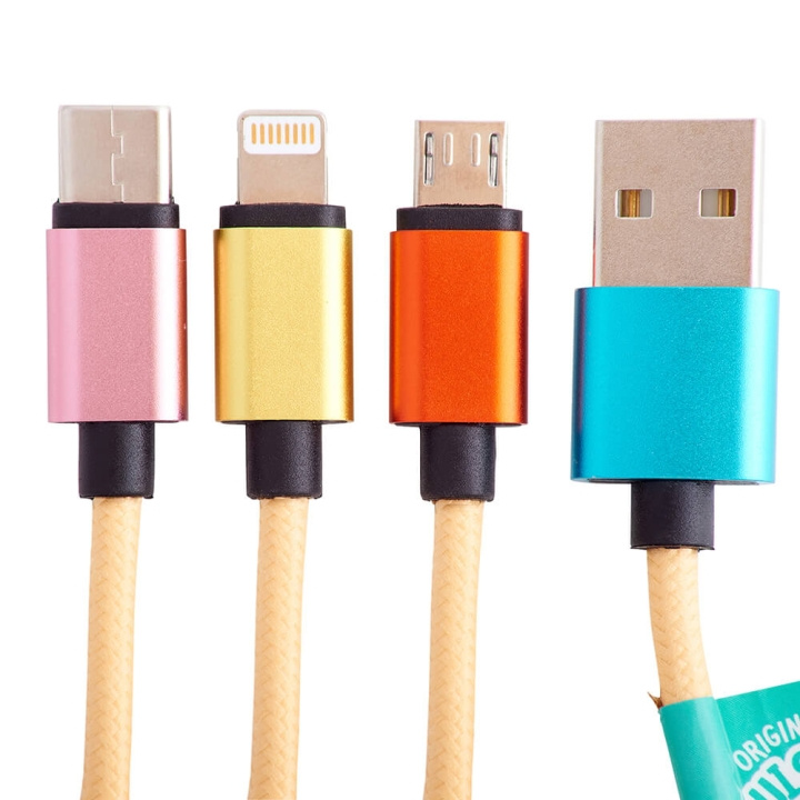 Squishmallows Chargercable 1.2m Leo 3in1 USB-C/Micro/Lightning in de groep SMARTPHONE & TABLETS / Opladers & Kabels / Kabels / Kabels Type C bij TP E-commerce Nordic AB (C71663)