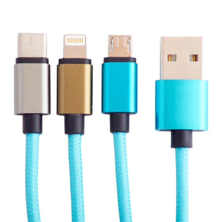 Squishmallows Chargercable 1.2m Tat 3in1 USB-C/Micro/Lightning in de groep SMARTPHONE & TABLETS / Opladers & Kabels / Kabels / Kabels Type C bij TP E-commerce Nordic AB (C71665)