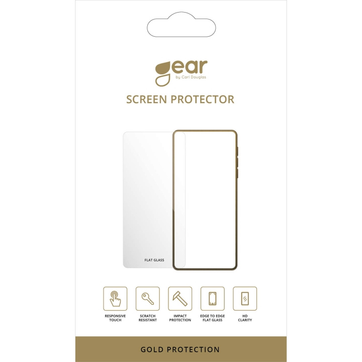 GEAR Glass Prot. 2.5D GOLD iPhone 16 Pro in de groep SMARTPHONE & TABLETS / Mobielbescherming / Apple / iPhone 16 bij TP E-commerce Nordic AB (C71666)