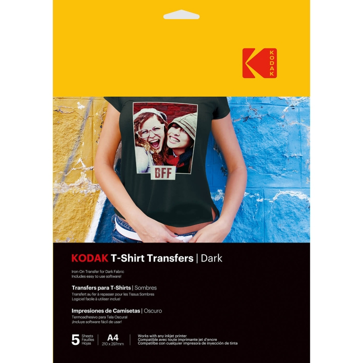 Kodak T-Shirt Transfers Mörk Textil A4 x5st in de groep HOME ELECTRONICS / Foto & Video / Fotoapparatuur / Overige bij TP E-commerce Nordic AB (C71674)