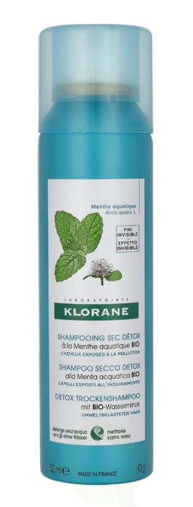 Klorane Detox Dry Shampoo With Organic Aquatic Mint 150 ml in de groep BEAUTY & HEALTH / Haar & Styling / Haarverzorging / Droogshampoo bij TP E-commerce Nordic AB (C71916)