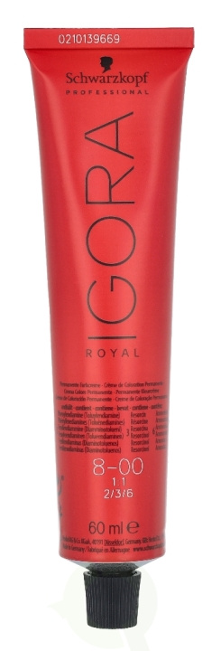 Schwarzkopf Igora Royal Permanent Color Creme 60 ml 8-00 in de groep BEAUTY & HEALTH / Haar & Styling / Haarverzorging / Haarverf / Haarverf & Kleurbommen bij TP E-commerce Nordic AB (C73813)