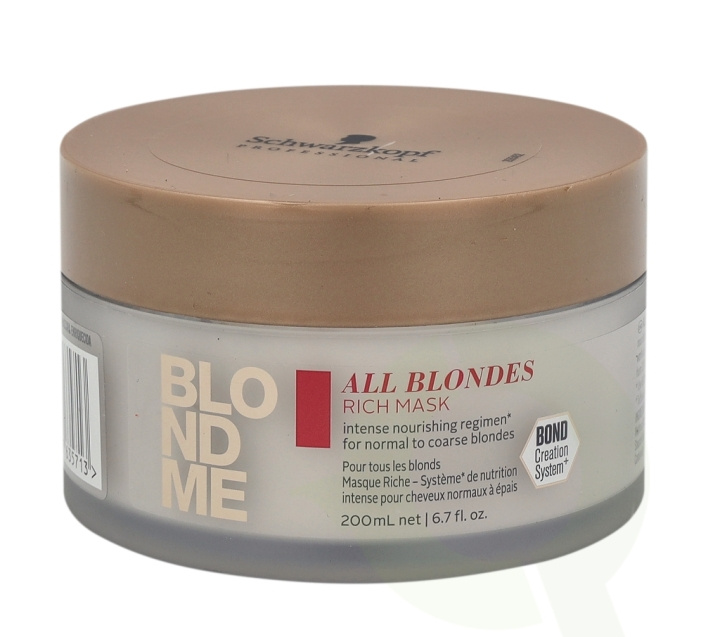 Schwarzkopf Blond Me All Blondes Rich Mask 200 ml For Normal To Coarse Blondes in de groep BEAUTY & HEALTH / Haar & Styling / Haarverzorging / Haarmasker bij TP E-commerce Nordic AB (C73845)