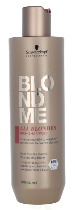 Schwarzkopf Blond Me All Blondes Rich Shampoo 300 ml For Normal Coarse Blondes in de groep BEAUTY & HEALTH / Haar & Styling / Haarverzorging / Shampoo bij TP E-commerce Nordic AB (C73847)