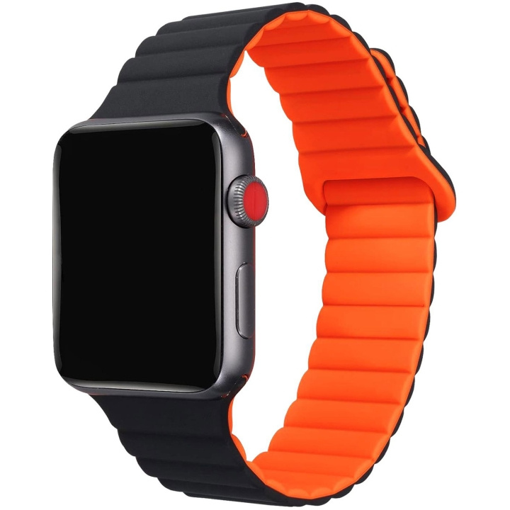 Celly Armband till Apple Watch 42/44/45mm Magnetiskt Svart/Orange in de groep SMARTPHONE & TABLETS / Training, thuis & vrije tijd / Apple Watch & Accessoires / Accessoires bij TP E-commerce Nordic AB (C74702)