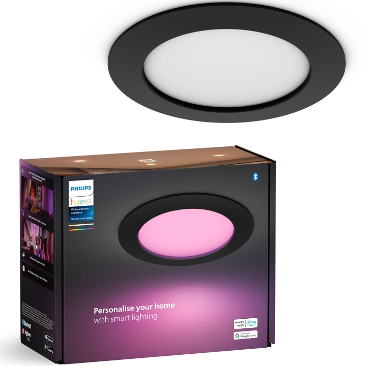 Philips Hue Slim Downlight L 170mm White and Color Ambiance Svart 1-pack in de groep HOME ELECTRONICS / Verlichting / Plafondverlichting bij TP E-commerce Nordic AB (C74719)